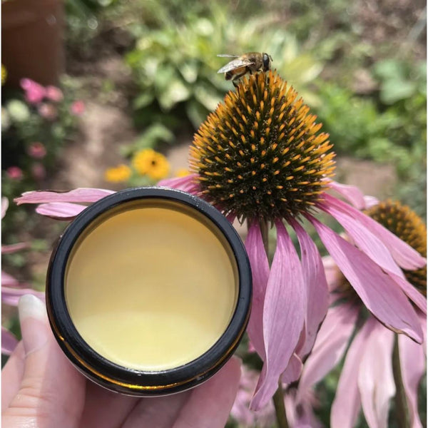 Soothing balm with raw Welsh honey and beeswax, perfect for dry, irritated, or eczema-prone skin