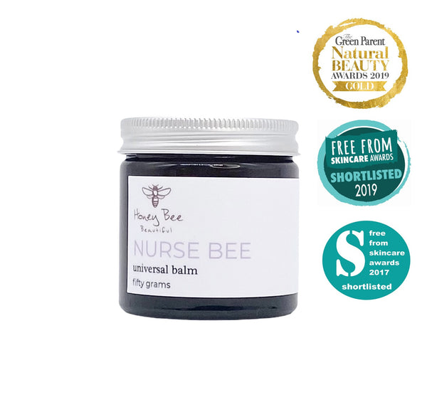 Healing balm with raw Welsh honey and beeswax, ideal for dry, irritated, or eczema-prone skin.
