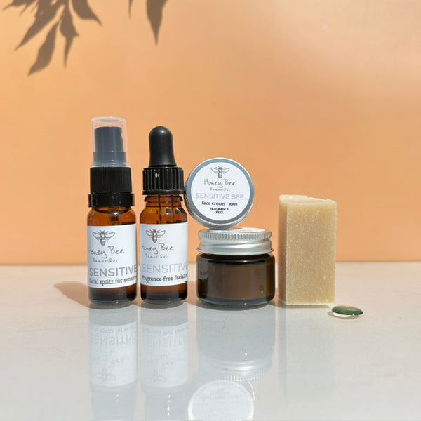 Fragrance free raw honey starter routine for sensitive skin