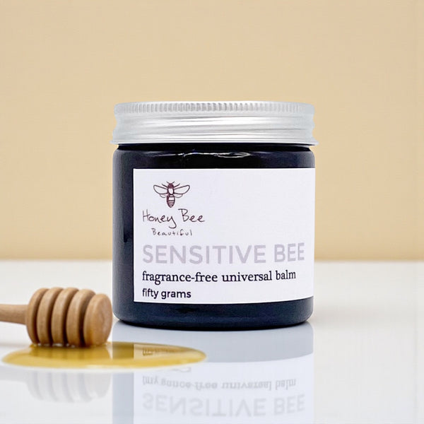 Soothing balm with raw Welsh honey and beeswax, perfect for dry, irritated, or eczema-prone skin