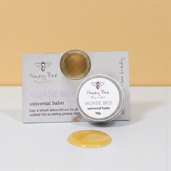 Starter size healing balm with raw Welsh honey and beeswax, ideal for dry, irritated, or eczema-prone skin.