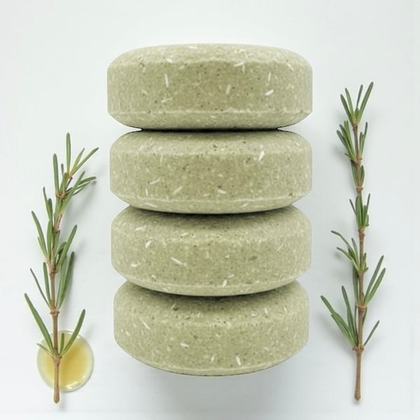 Stack of eco-friendly Glossy Bee shampoo bar with raw honey and natural oils - pH-balanced and gentle, designed for normal to oily or dandruff-prone hair, clarifies scalp, leaving hair soft, light, bouncy, shiny, and healthy without residue.