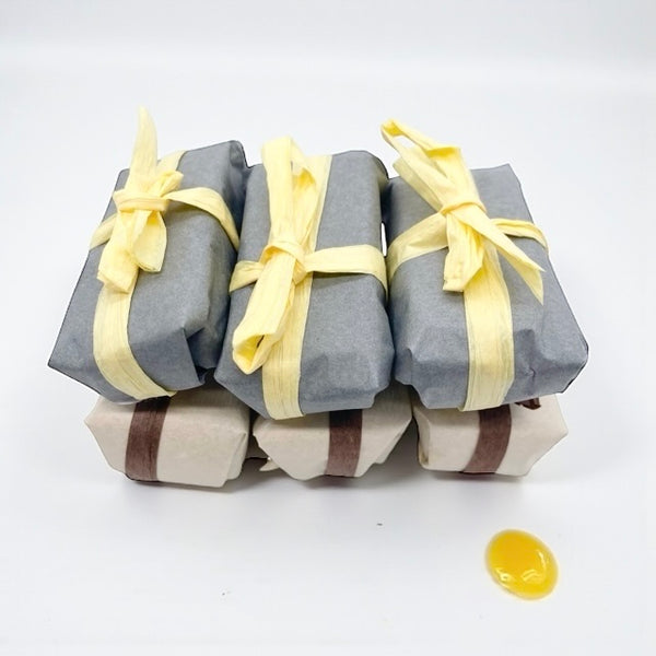 Raw honey fragrance free soap stack mini travel size bundle for sensitive, dry or mature skin