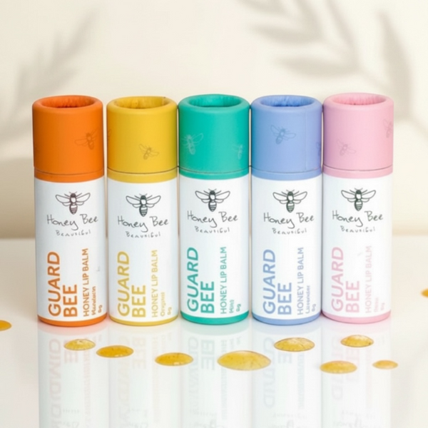 Raw honey beeswax lip balms
